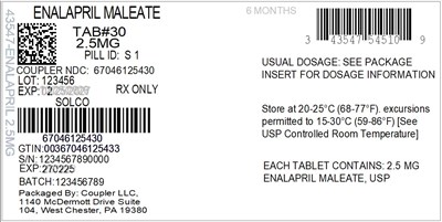 Label (43547 545 10 Enalapril 2.5mg 67046 1254 30)